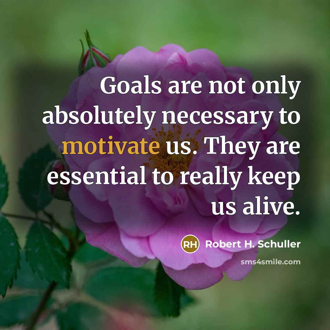“Goals are not only absolutely necessary to motivate us. They are essential to really keep us alive.” quote by Robert H. Schuller