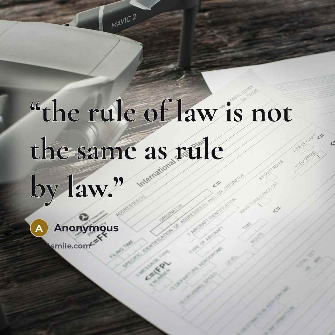 “the rule of law is not the same as rule by law.” quote by Anonymous