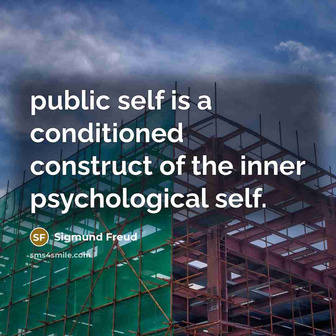 “public self is a conditioned construct of the inner psychological self.” quote by Sigmund Freud