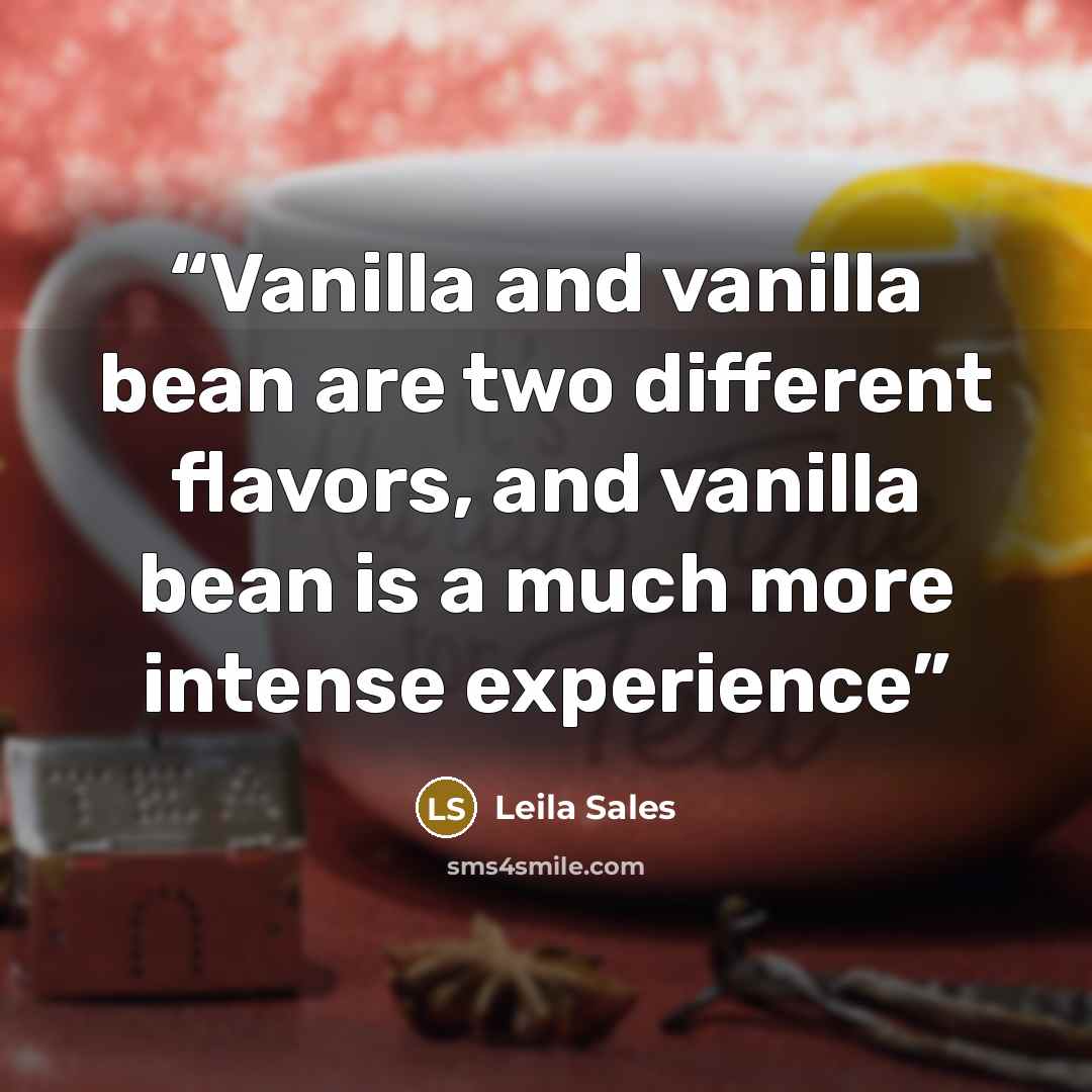 “Vanilla and vanilla bean are two different flavors, and vanilla bean is a much more intense experience” quote by Leila Sales