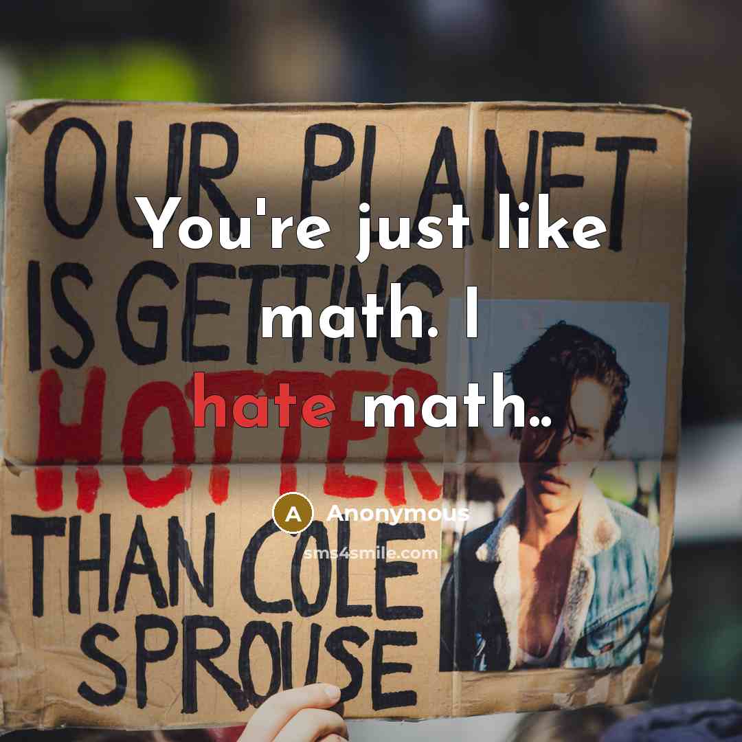 “You're just like math. I hate math..” quote by Anonymous