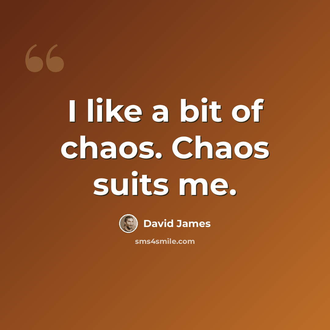 “I like a bit of chaos. Chaos suits me.” quote by David James