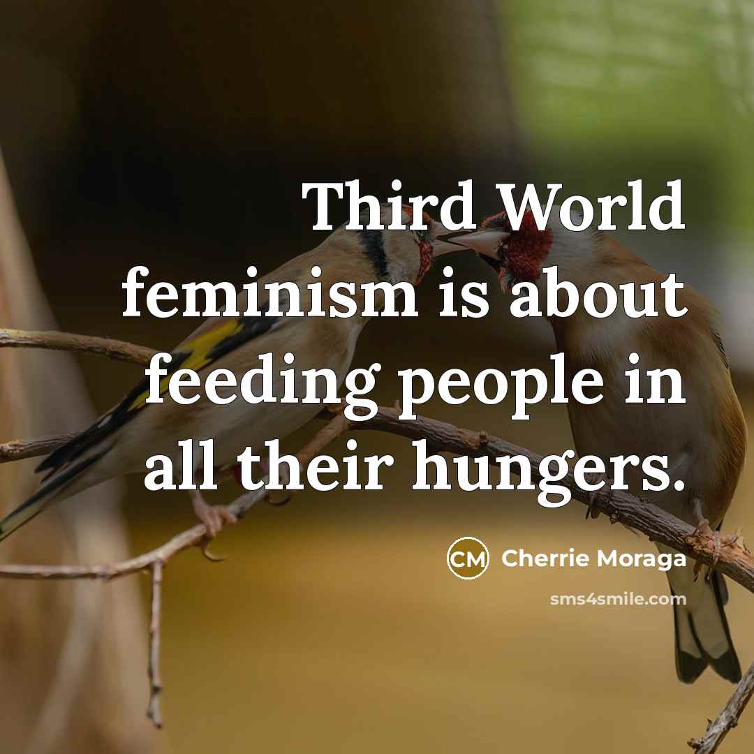 “Third World feminism is about feeding people in all their hungers.” quote by Cherrie Moraga