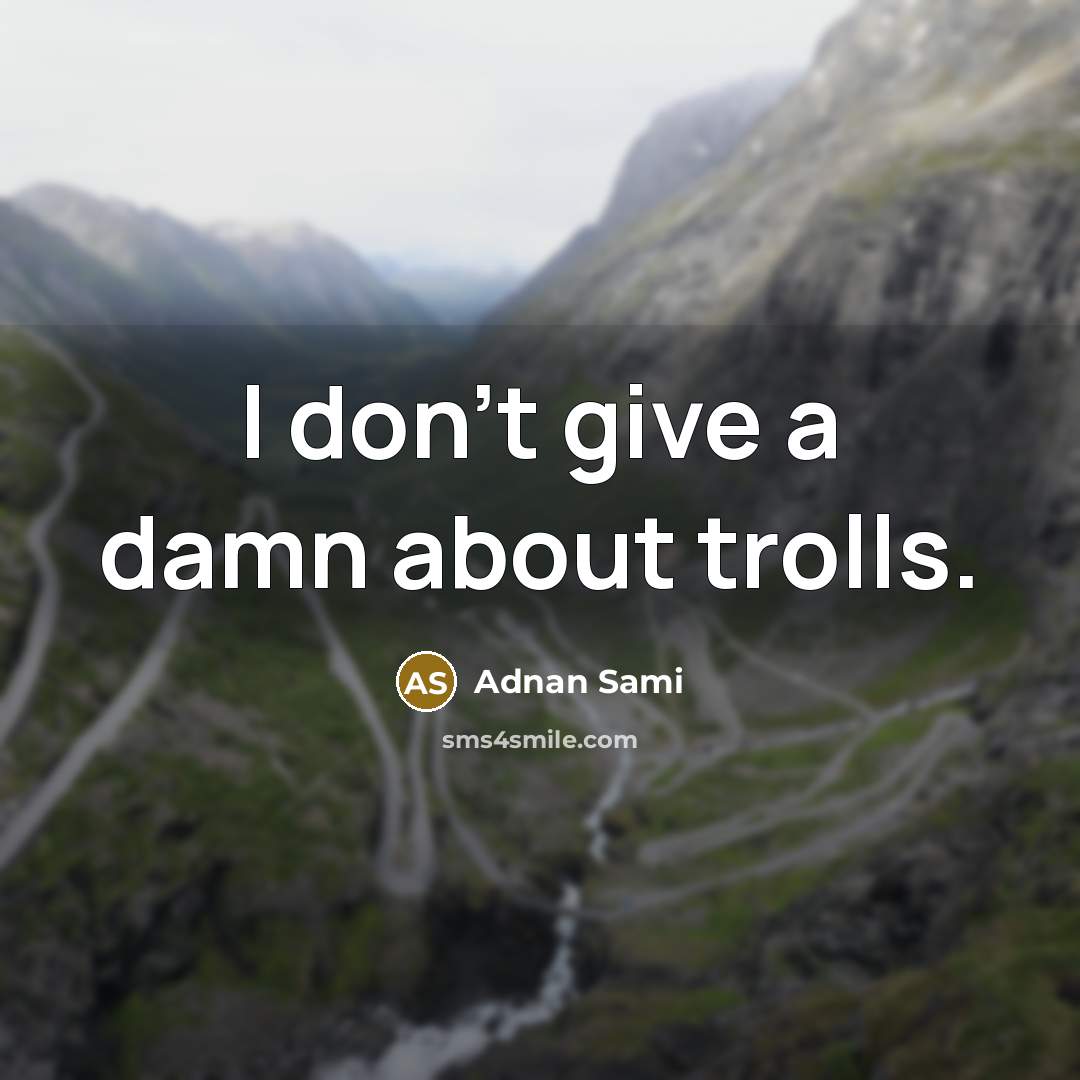 “I don't give a damn about trolls.” quote by Adnan Sami