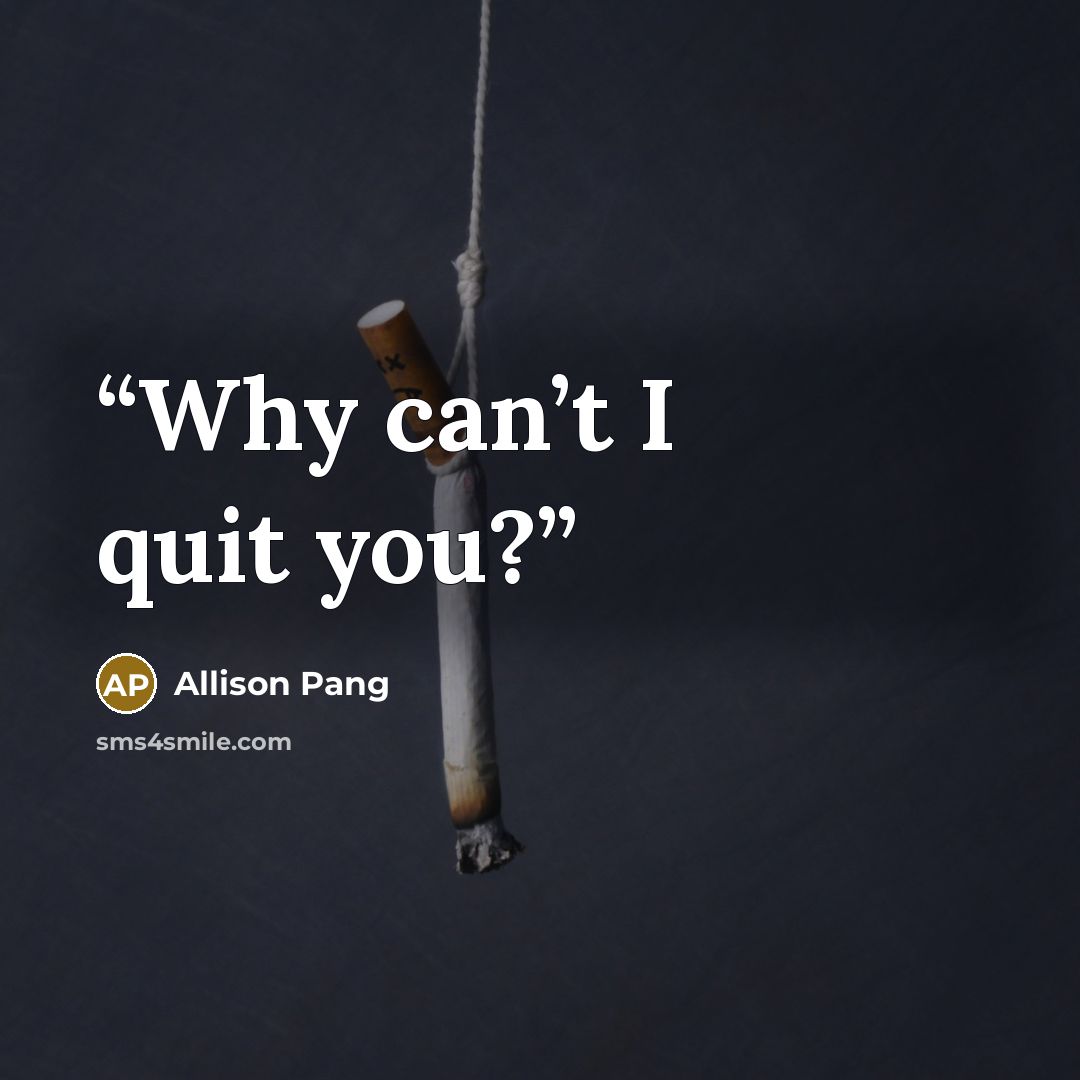 “Why can’t I quit you?” quote by Allison Pang