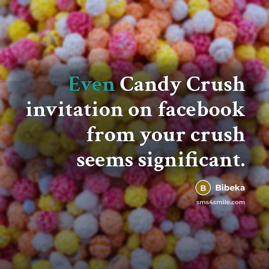 “Even Candy Crush invitation on facebook from your crush seems significant.” quote by Bibeka