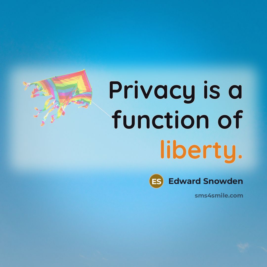 “Privacy is a function of liberty.” quote by Edward Snowden