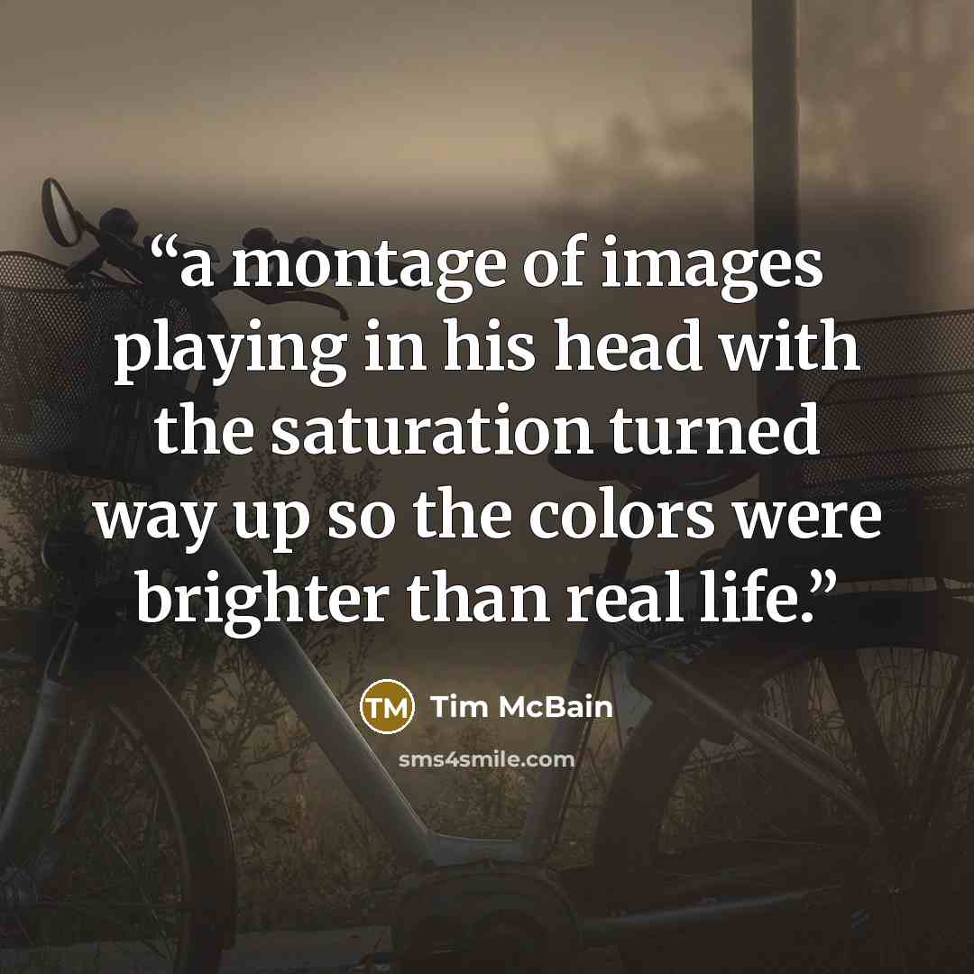 “a montage of images playing in his head with the saturation turned way up so the colors were brighter than real life.” quote by Tim McBain