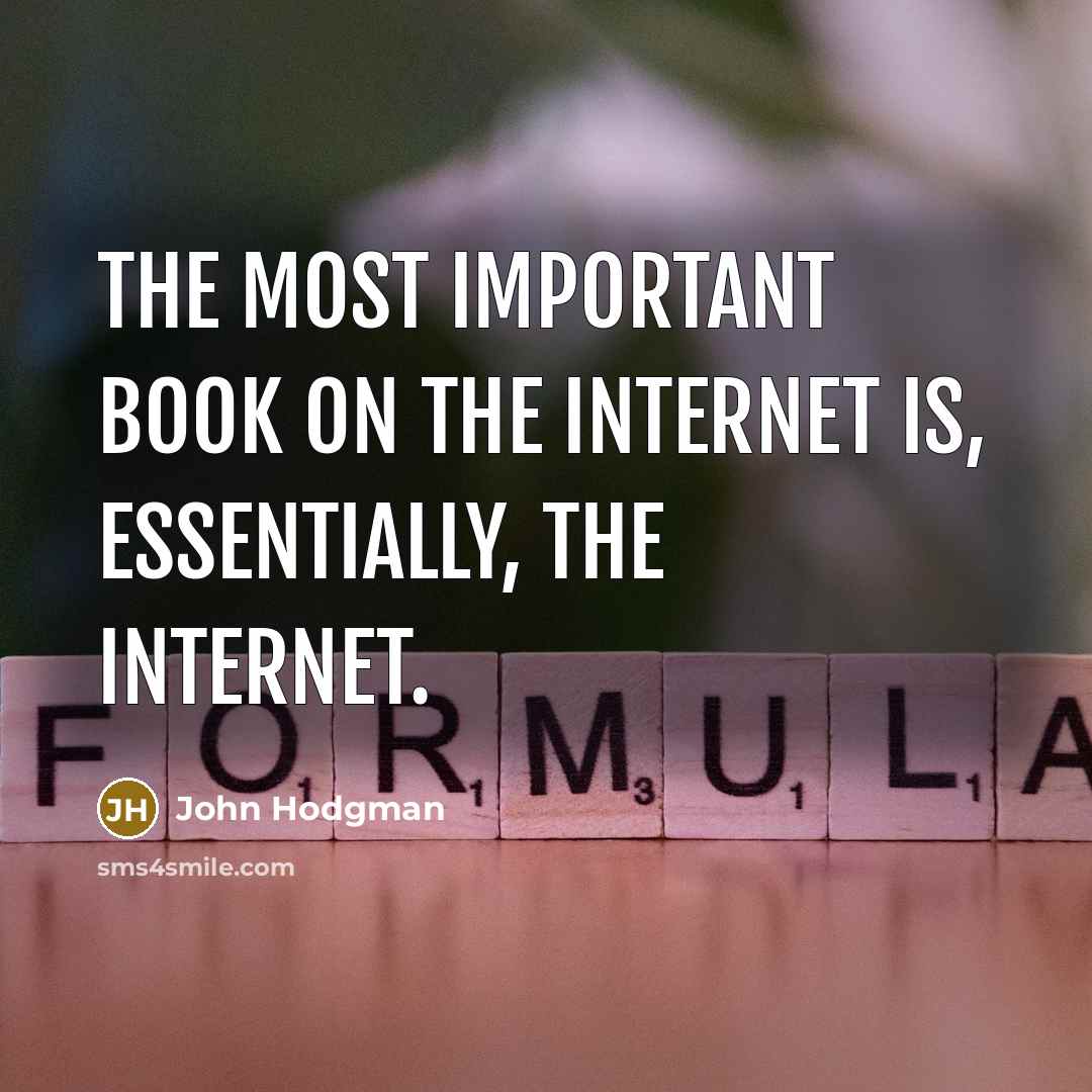 “The most important book on the Internet is, essentially, the Internet.” quote by John Hodgman