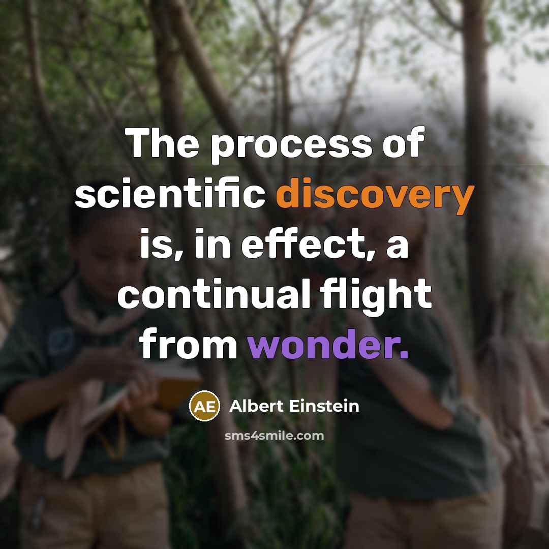 “The process of scientific discovery is, in effect, a continual flight from wonder.” quote by Albert Einstein