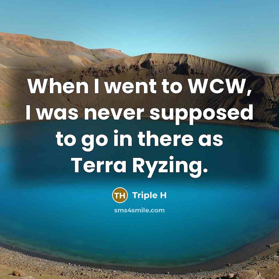 “When I went to WCW, I was never supposed to go in there as Terra Ryzing.” quote by Triple H
