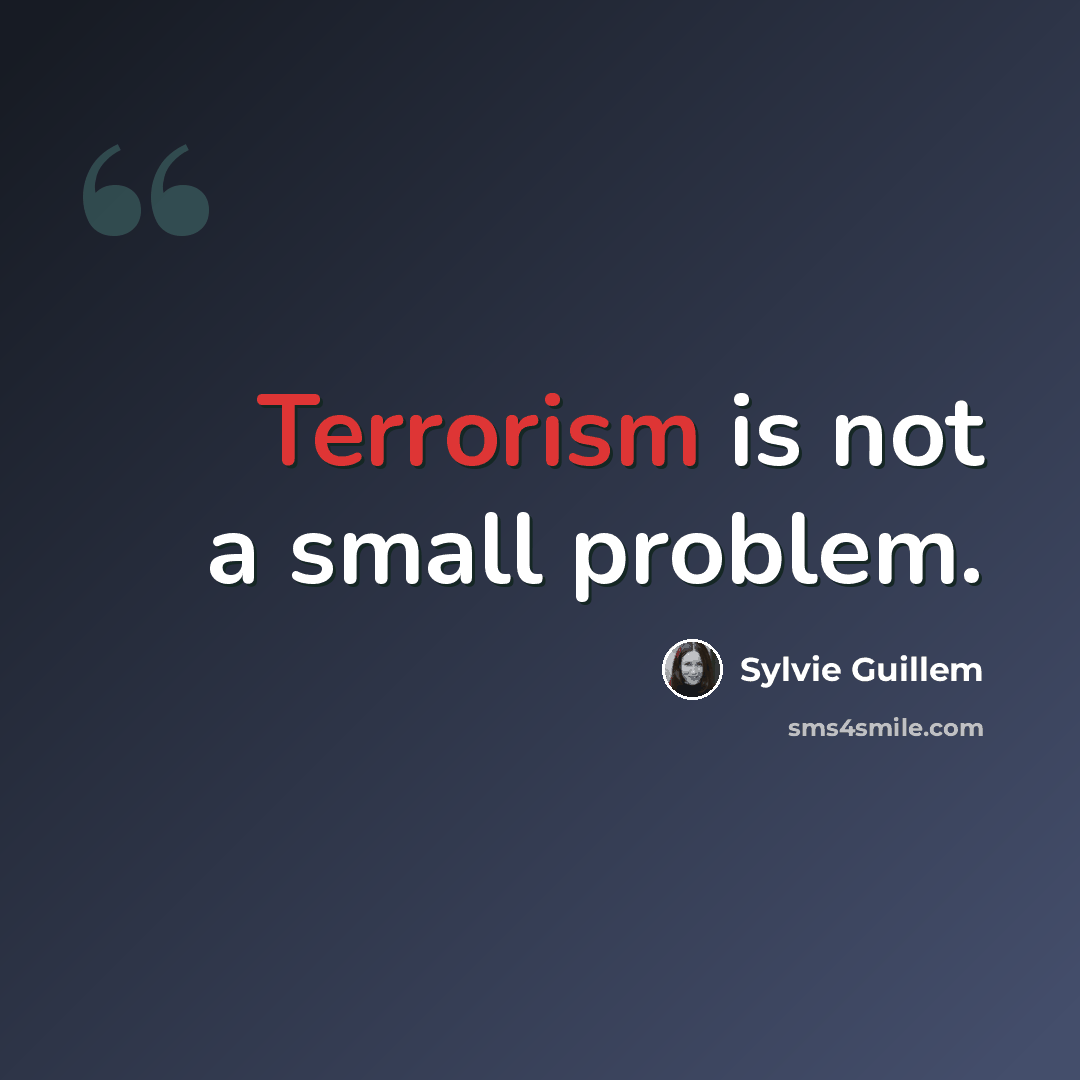 “Terrorism is not a small problem.” quote by Sylvie Guillem