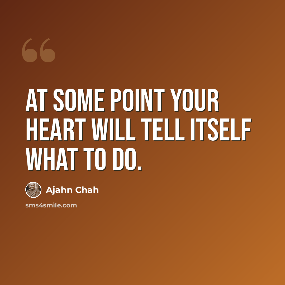 “At some point your heart will tell itself what to do.” quote by Ajahn Chah