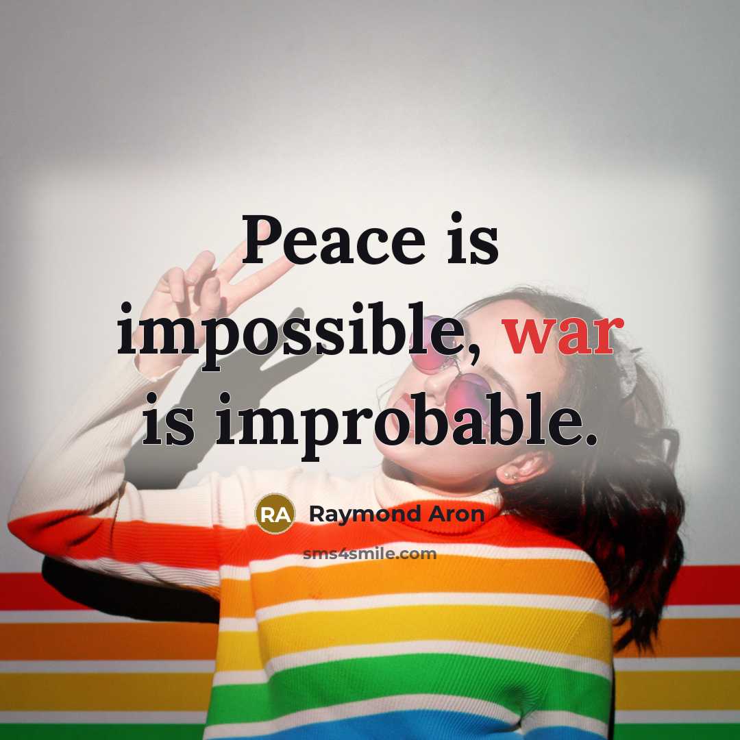 “Peace is impossible, war is improbable.” quote by Raymond Aron