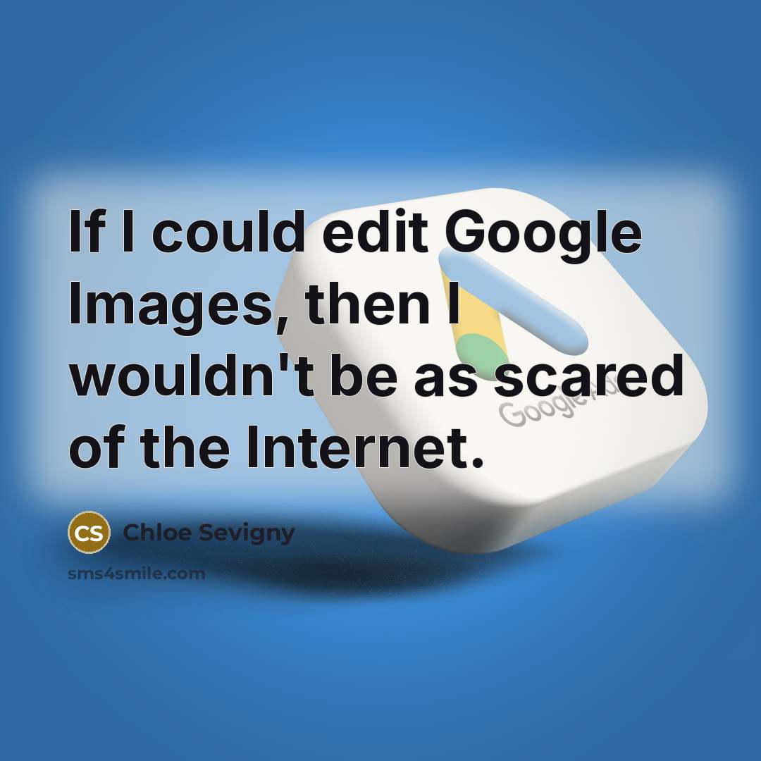 “If I could edit Google Images, then I wouldn't be as scared of the Internet.” quote by Chloe Sevigny
