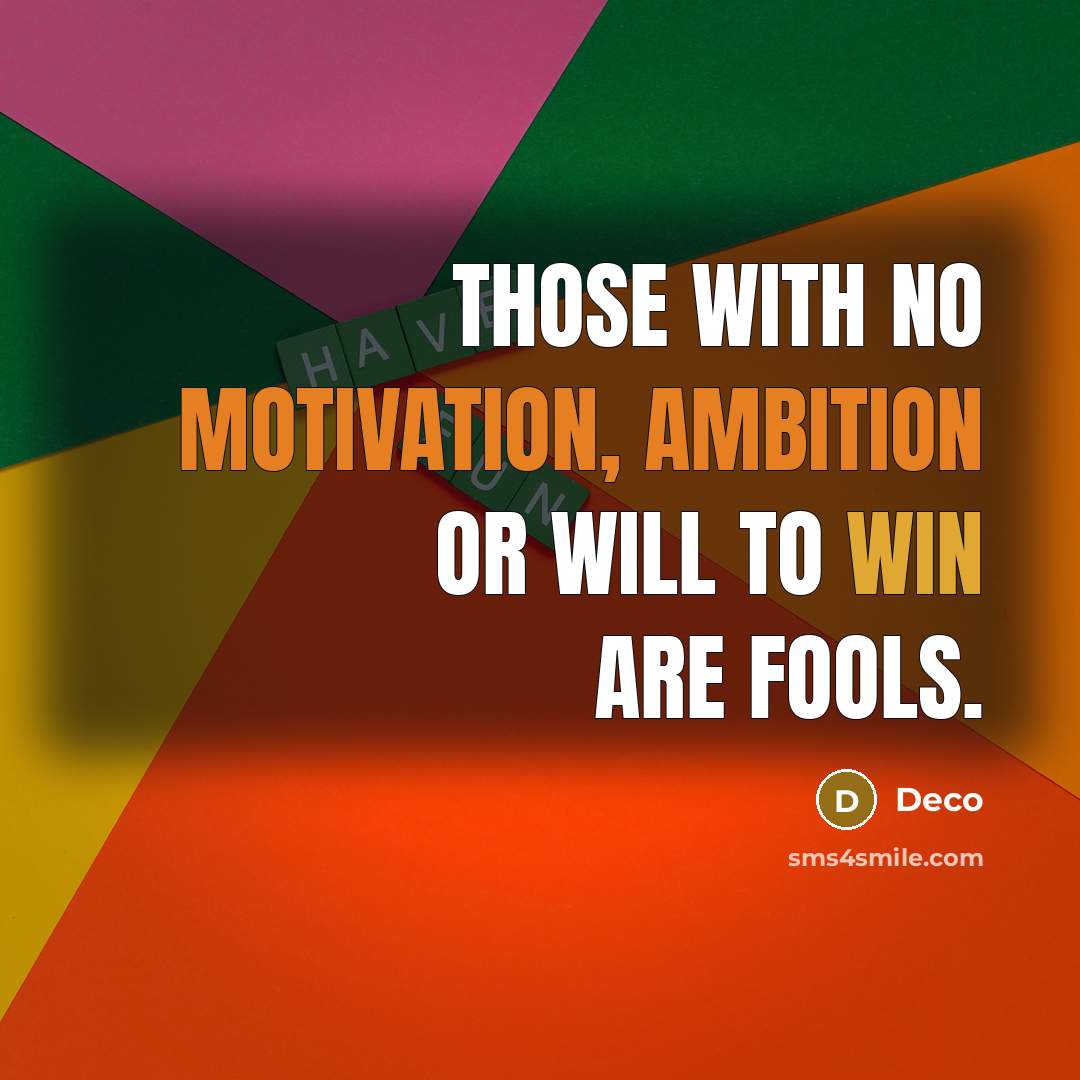 “Those with no motivation, ambition or will to win are fools.” quote by Deco