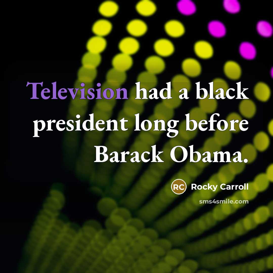 “Television had a black president long before Barack Obama.” quote by Rocky Carroll