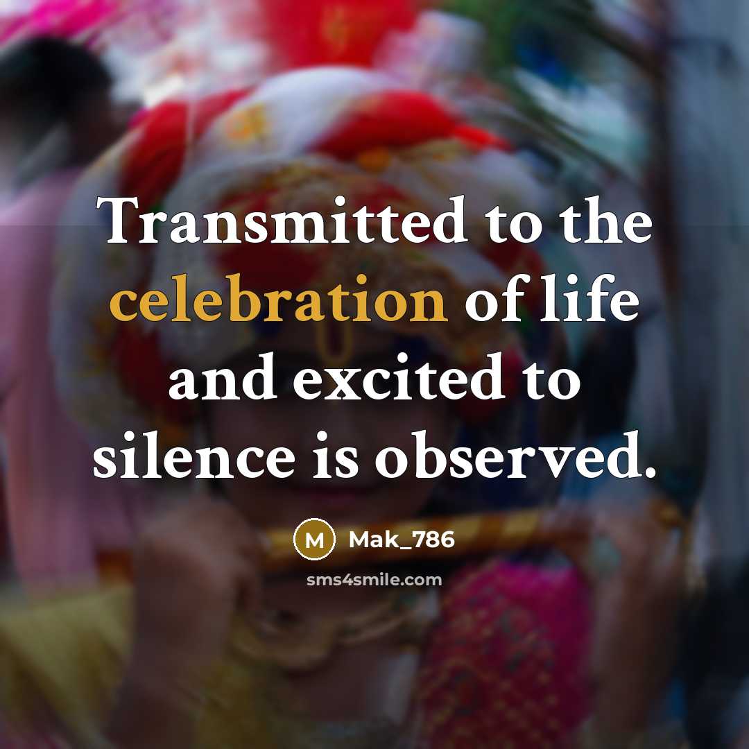 “Transmitted to the celebration of life and excited to silence is observed.” quote by Mak_786