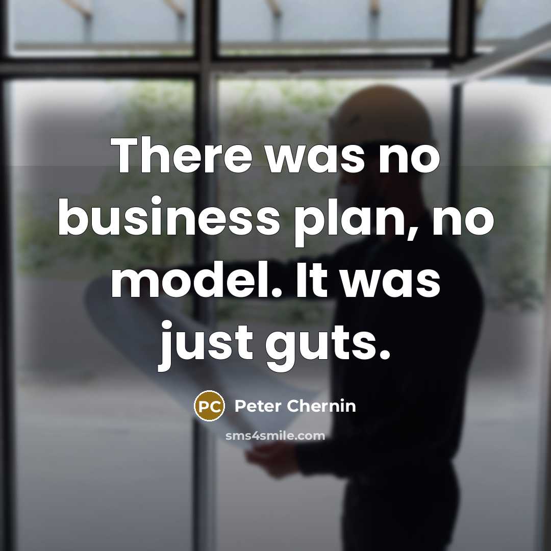 “There was no business plan, no model. It was just guts.” quote by Peter Chernin