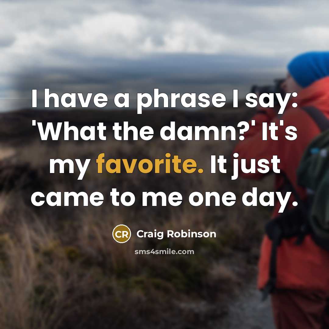 “I have a phrase I say: 'What the damn?' It's my favorite. It just came to me one day.” quote by Craig Robinson