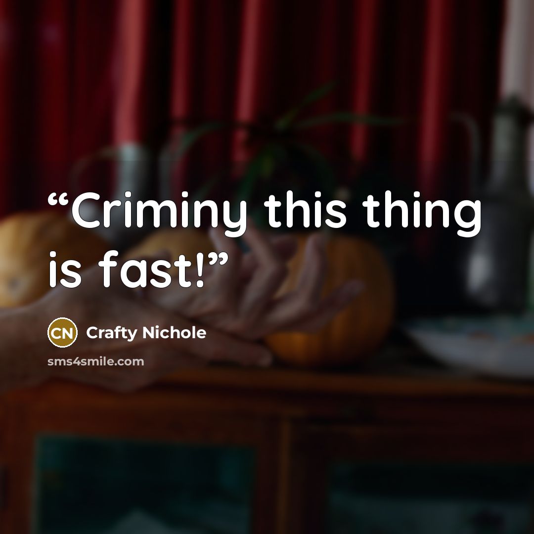 “Criminy this thing is fast!” quote by Crafty Nichole
