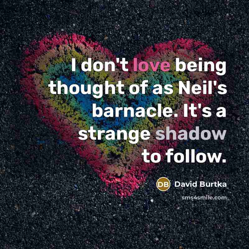 “I don't love being thought of as Neil's barnacle. It's a strange shadow to follow.” quote by David Burtka