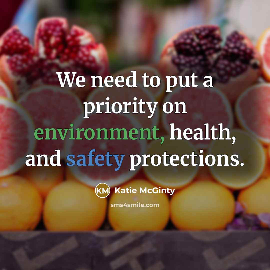 “We need to put a priority on environment, health, and safety protections.” quote by Katie McGinty