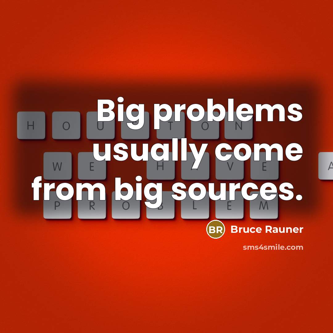 “Big problems usually come from big sources.” quote by Bruce Rauner