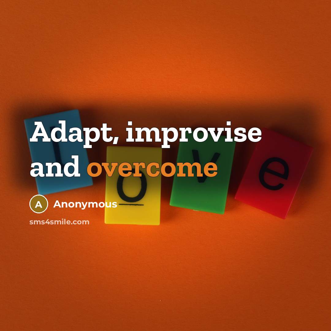 “Adapt, improvise and overcome” quote by Anonymous