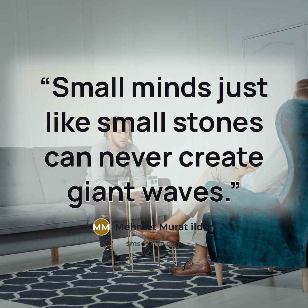 “Small minds just like small stones can never create giant waves.” quote by Mehmet Murat ildan