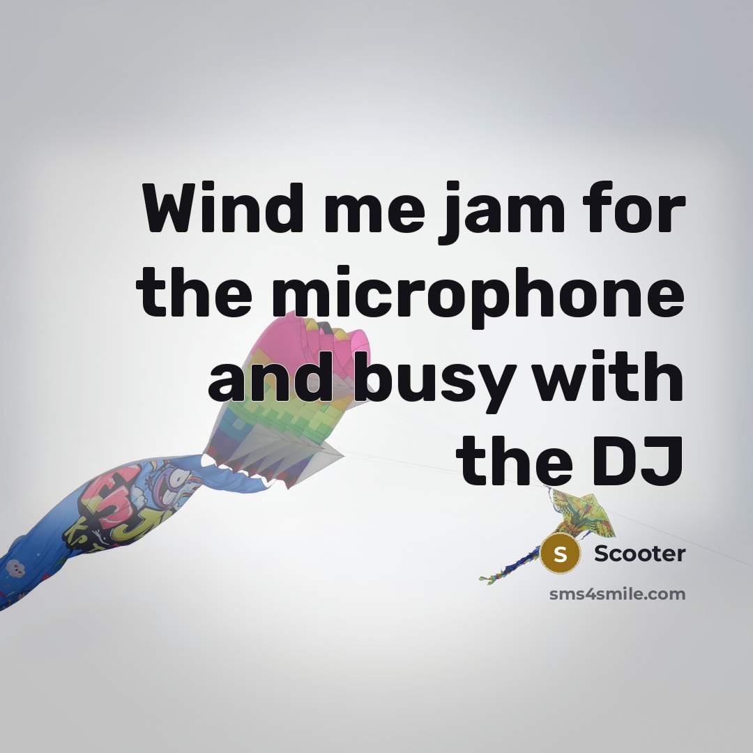 “Wind me jam for the microphone and busy with the DJ” quote by Scooter