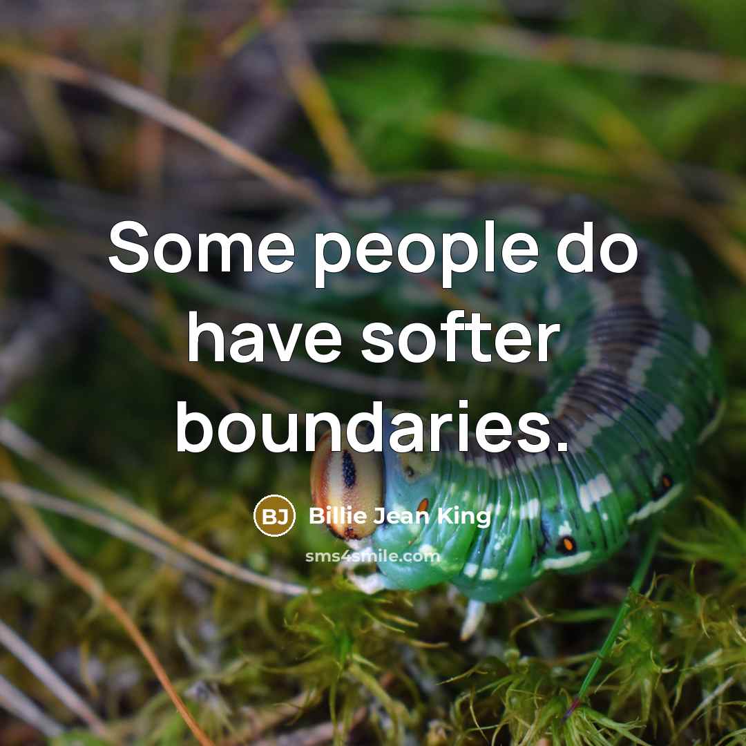 “Some people do have softer boundaries.” quote by Billie Jean King