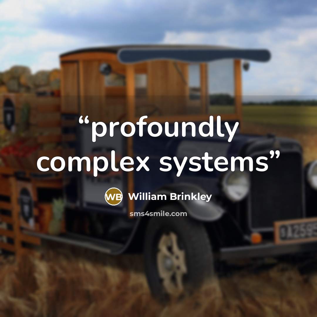 “profoundly complex systems” quote by William Brinkley