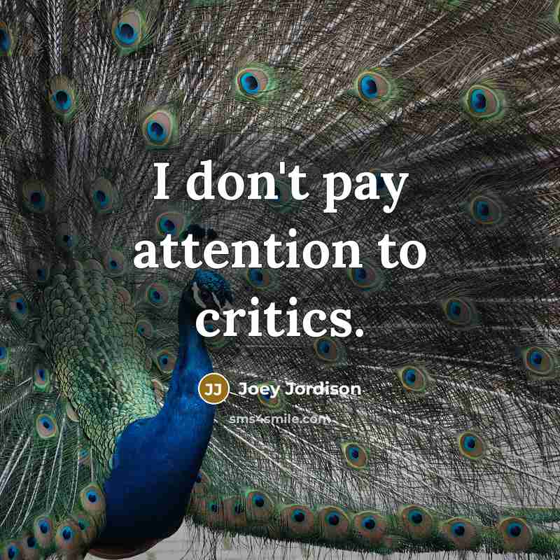 “I don't pay attention to critics.” quote by Joey Jordison