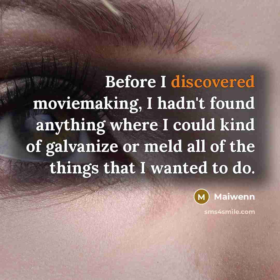 “Before I discovered moviemaking, I hadn't found anything where I could kind of galvanize or meld all of the things that I wanted to do.” quote by Maiwenn