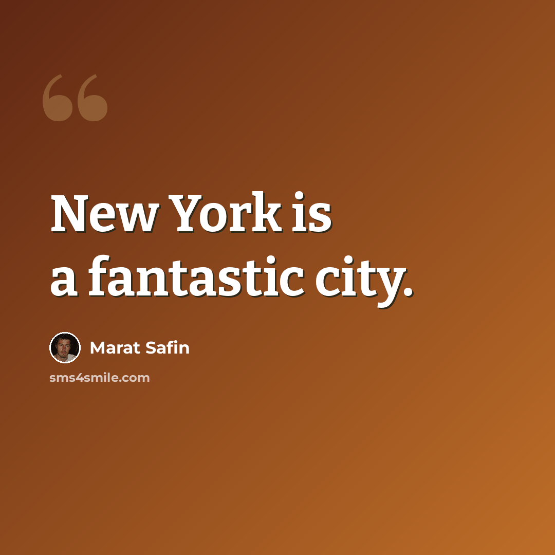 “New York is a fantastic city.” quote by Marat Safin