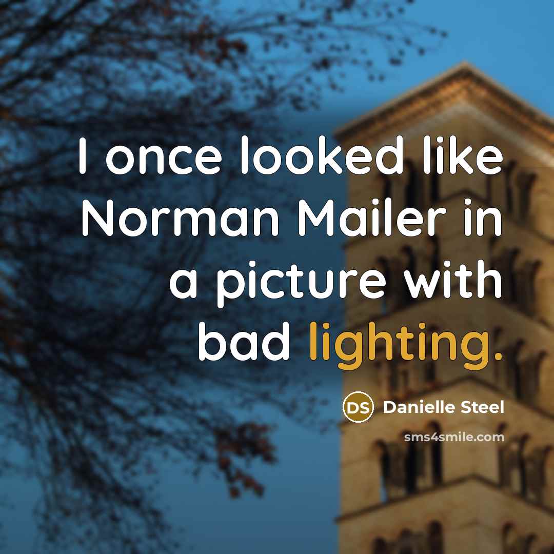 “I once looked like Norman Mailer in a picture with bad lighting.” quote by Danielle Steel