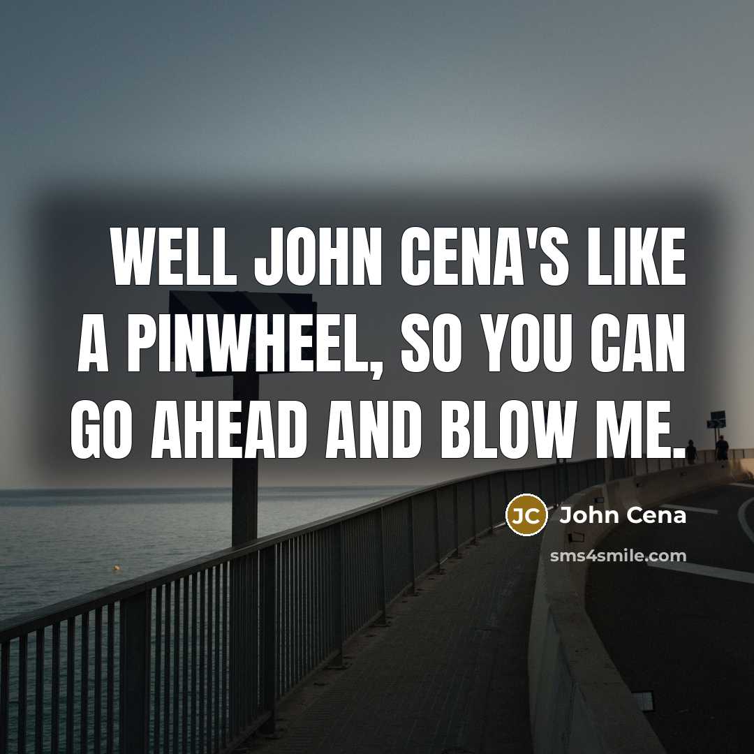 “Well John Cena's like a pinwheel, so you can go ahead and blow me.” quote by John Cena