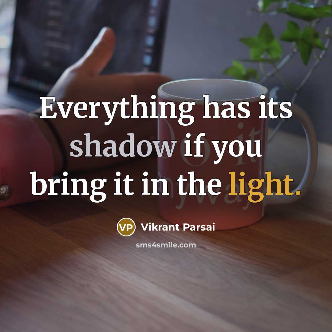 “Everything has its shadow if you bring it in the light.” quote by Vikrant Parsai