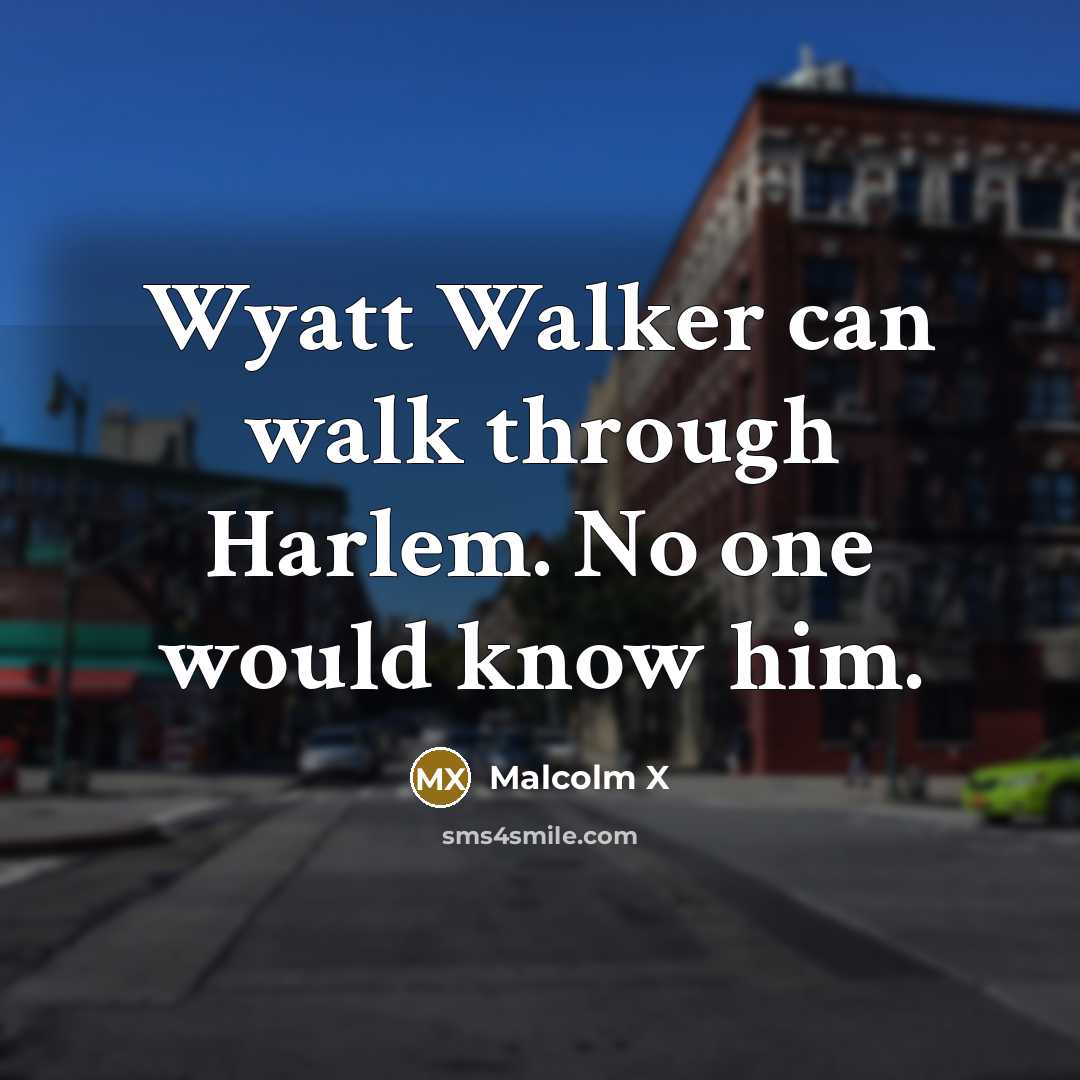 “Wyatt Walker can walk through Harlem. No one would know him.” quote by Malcolm X