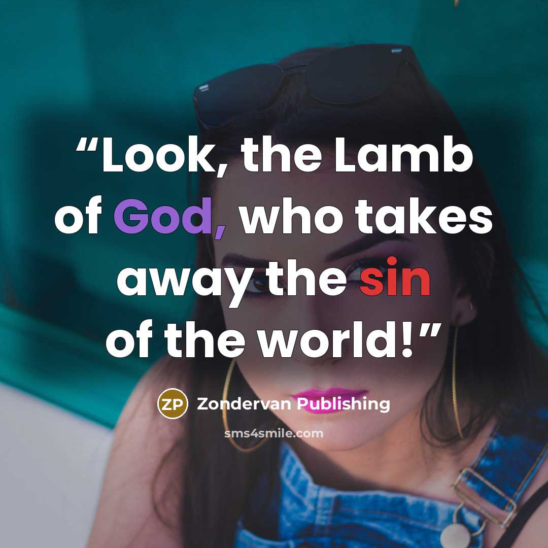 “Look, the Lamb of God, who takes away the sin of the world!” quote by Zondervan Publishing