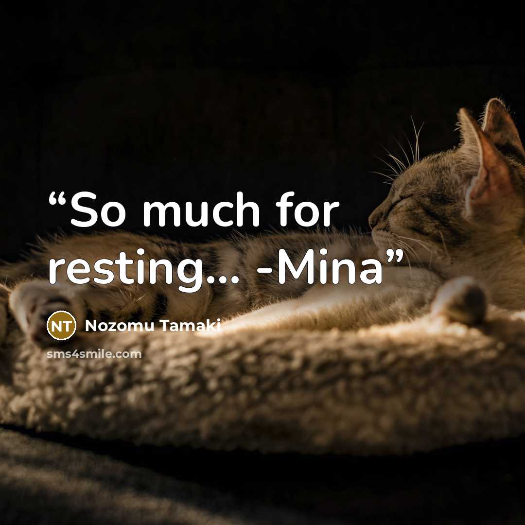 “So much for resting... -Mina” quote by Nozomu Tamaki