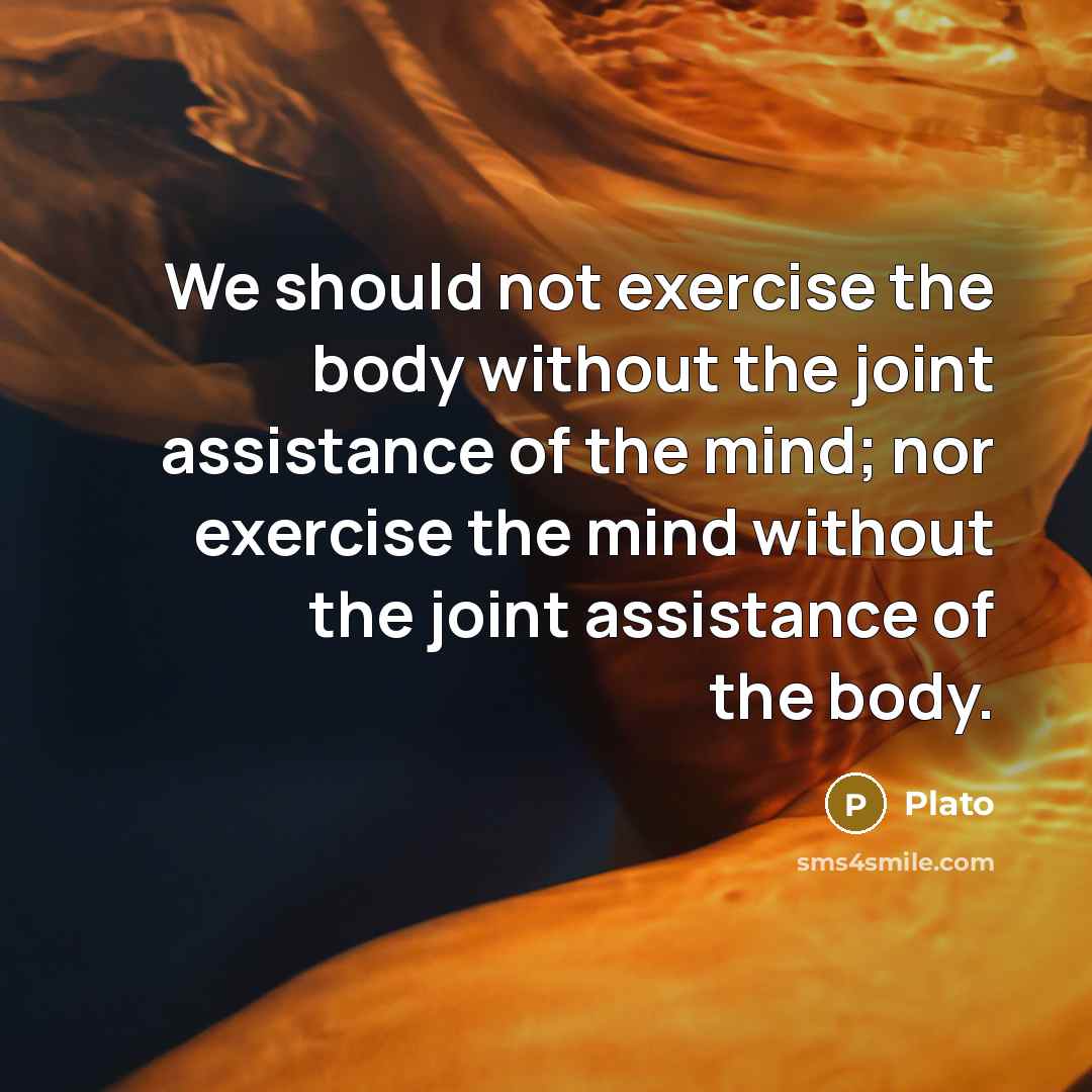 “We should not exercise the body without the joint assistance of the mind; nor exercise the mind without the joint assistance of the body.” quote by Plato