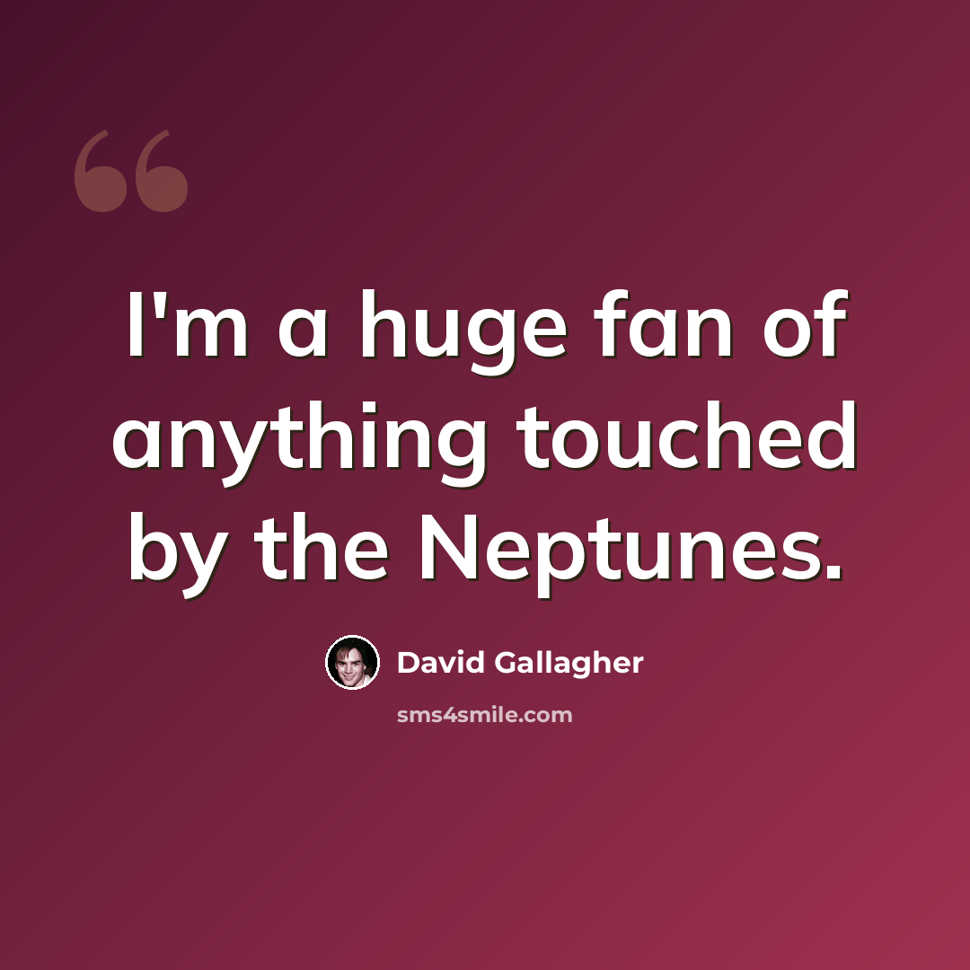 “I'm a huge fan of anything touched by the Neptunes.” quote by David Gallagher