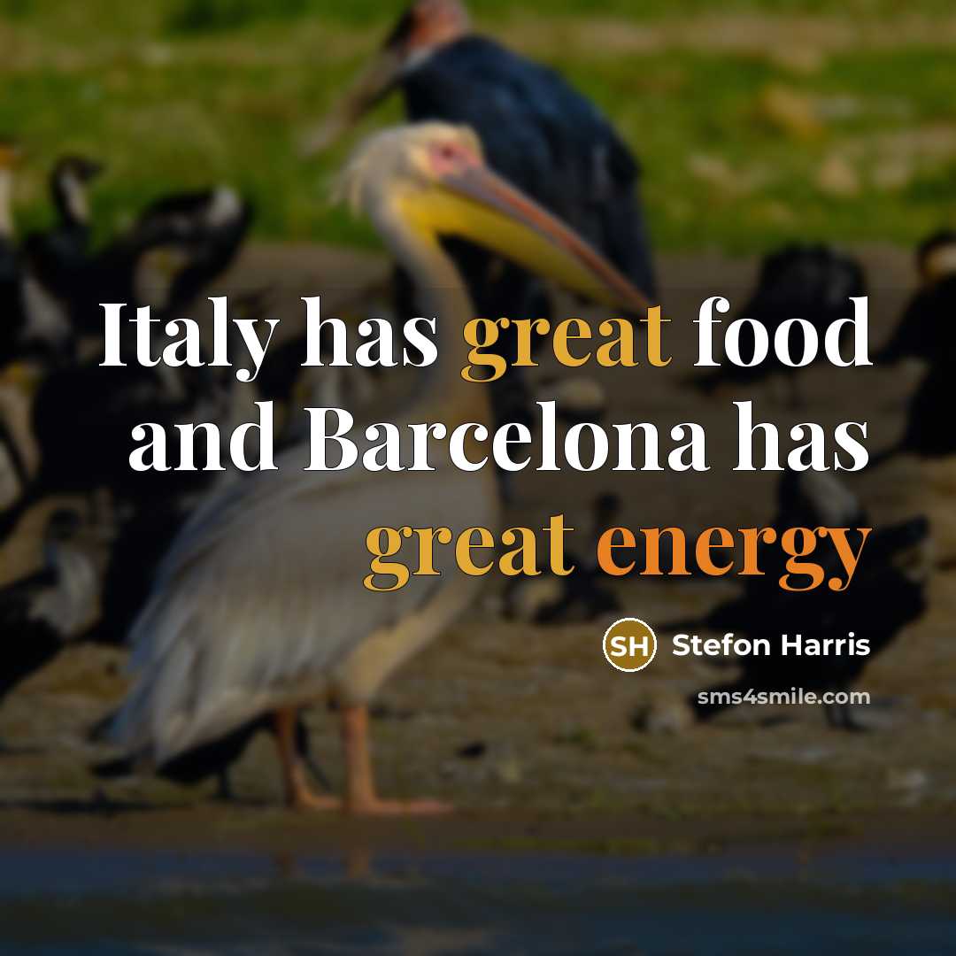 “Italy has great food and Barcelona has great energy” quote by Stefon Harris