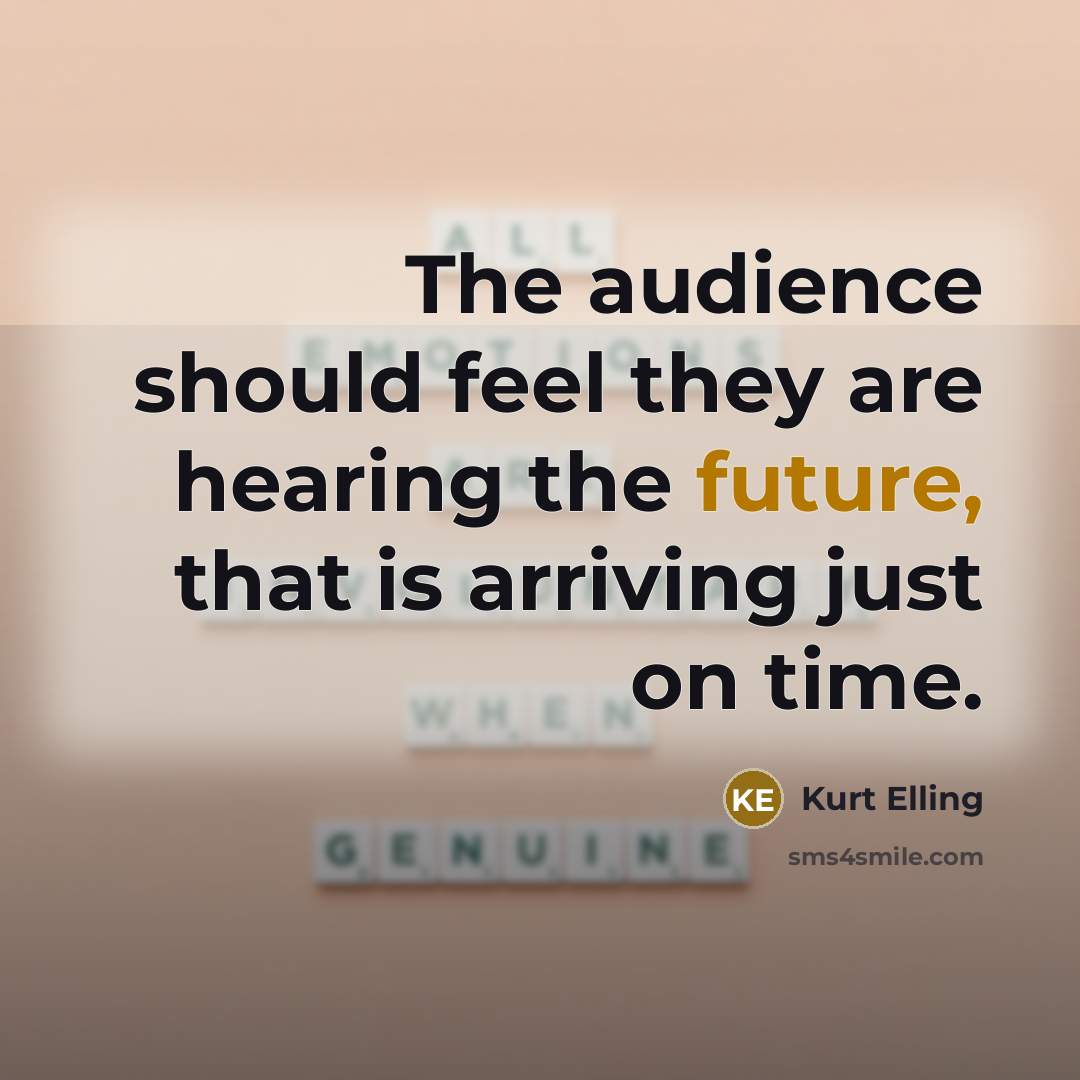 “The audience should feel they are hearing the future, that is arriving just on time.” quote by Kurt Elling