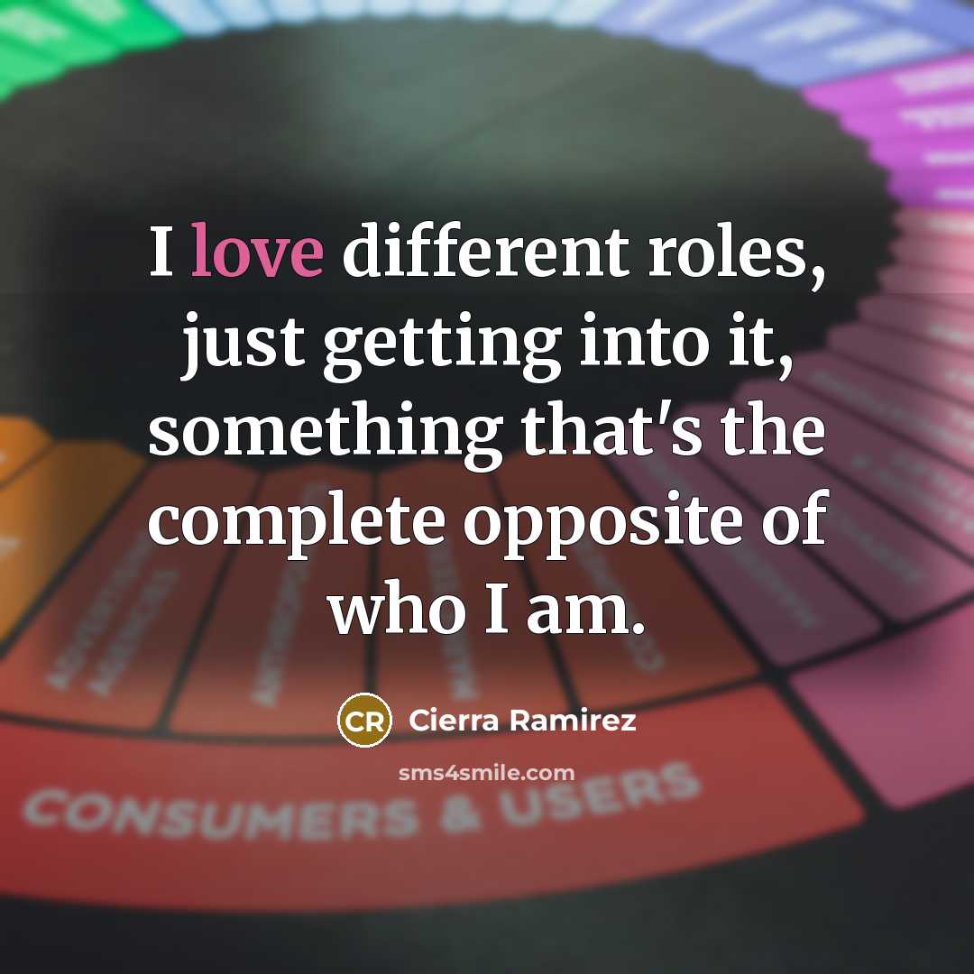 “I love different roles, just getting into it, something that's the complete opposite of who I am.” quote by Cierra Ramirez