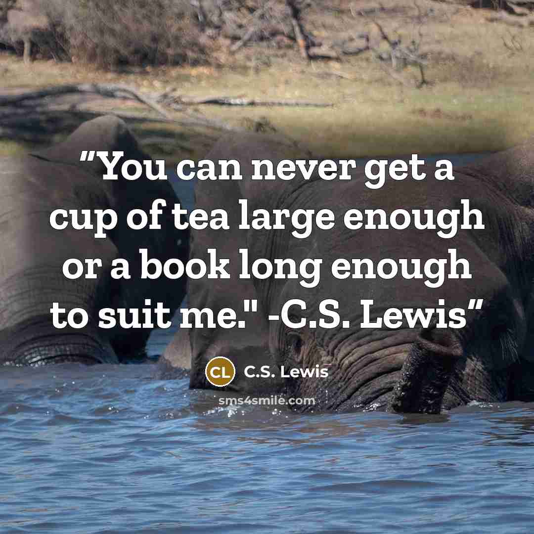 “You can never get a cup of tea large enough or a book long enough to suit me." -C.S. Lewis” quote by C.S. Lewis