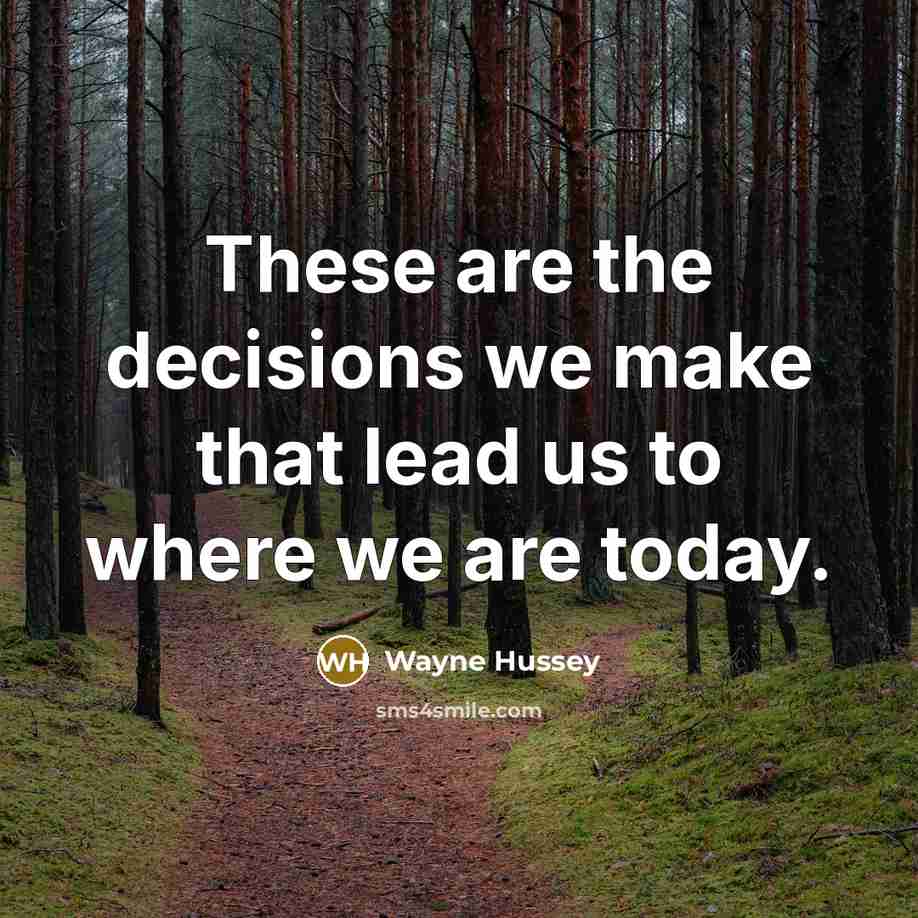 “These are the decisions we make that lead us to where we are today.” quote by Wayne Hussey