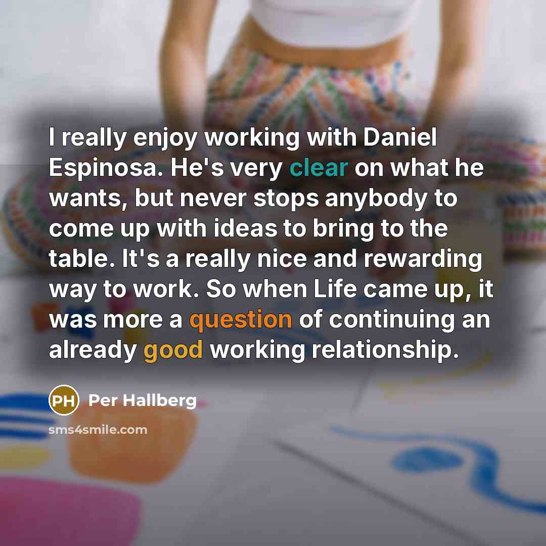 “I really enjoy working with Daniel Espinosa. He's very clear on what he wants, but never stops anybody to come up with ideas to bring to the table. It's a really nice and rewarding way to work. So when Life came up, it was more a question of continuing an already good working relationship.” quote by Per Hallberg
